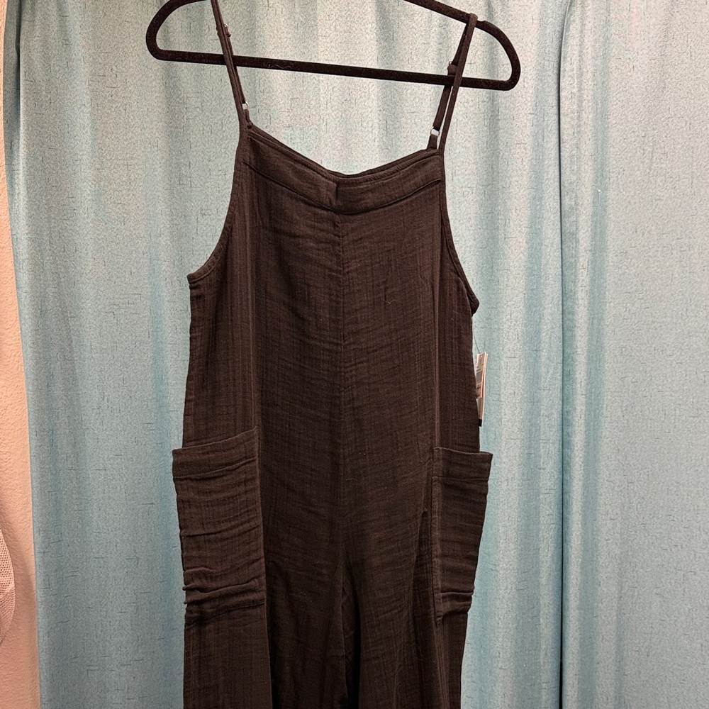 Women's Rip Curl Black Wide-Leg Jumpsuit with Pockets